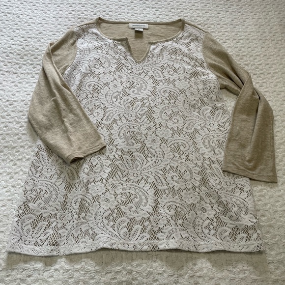 Liz Claiborne Cream Color Women's shirt ~ Size Medium ~ casual and comfy - Picture 7 of 8